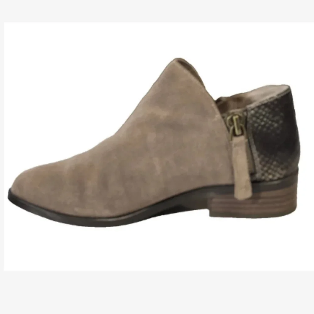 Very Volatile Suede Booties Greyson Women's 6 Brown Faux Snakeskin 1